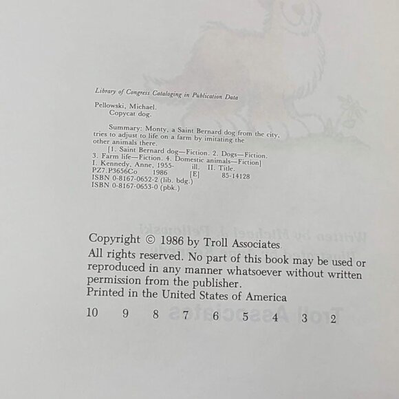 Copycat Dog Michael Pellowski 1986 Troll Paperback - Picture 6 of 6